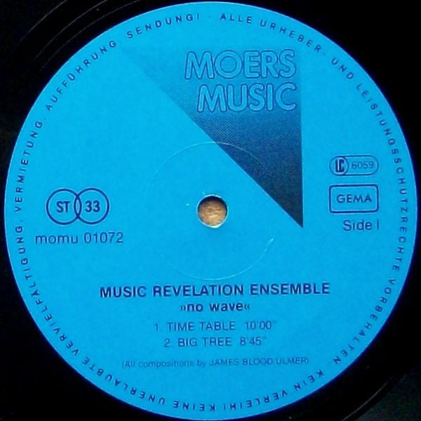 Music Revelation Ensemble : No Wave (LP, Album)