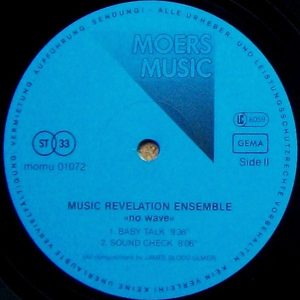 Music Revelation Ensemble : No Wave (LP, Album)