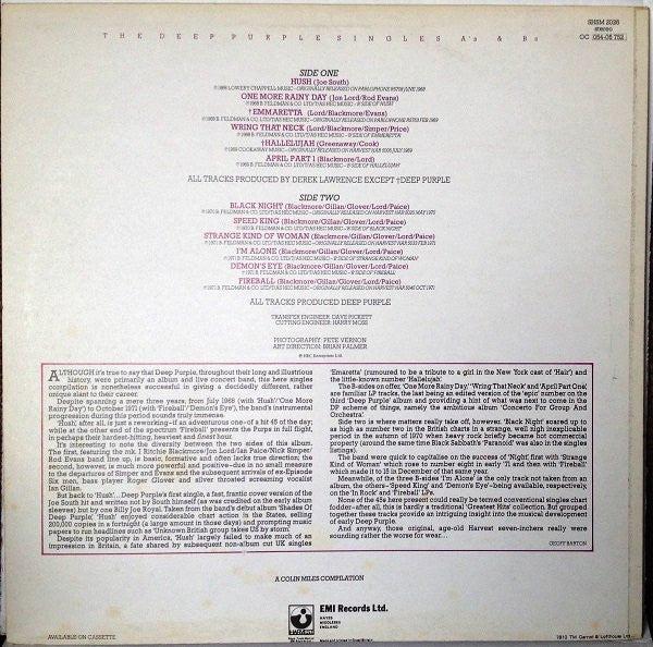 Deep Purple : The Deep Purple Singles A's & B's (LP, Comp, Mono, Pur)