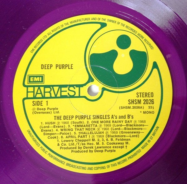 Deep Purple : The Deep Purple Singles A's & B's (LP, Comp, Mono, Pur)