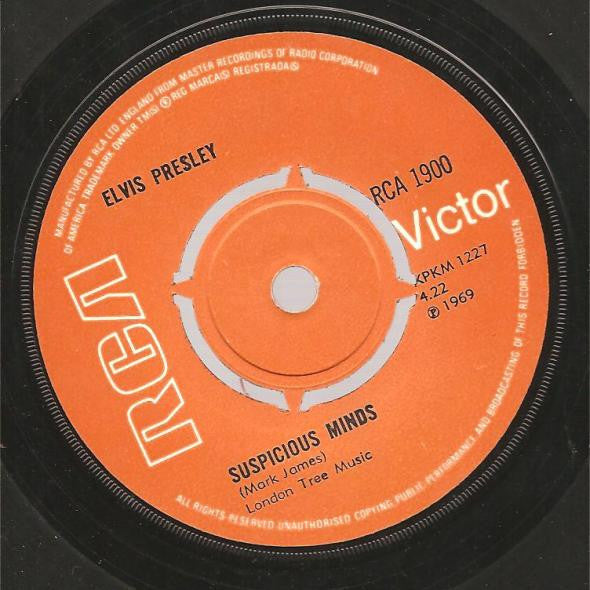 Elvis Presley : Suspicious Minds (7", Single, 4-P)