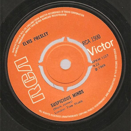 Elvis Presley : Suspicious Minds (7", Single, 4-P)