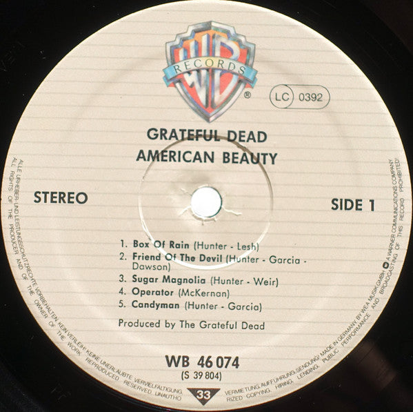The Grateful Dead : American Beauty (LP, Album, RE)