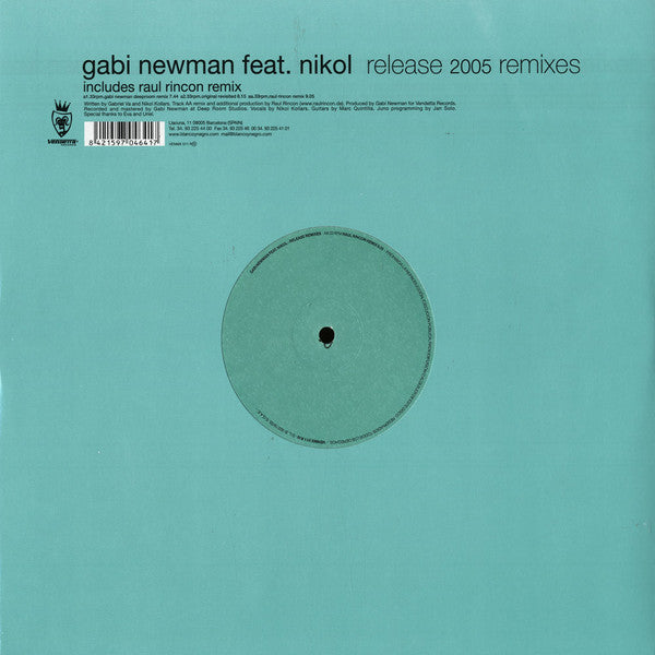 Gabi Newman Feat. Nikol : Release (2005 Remixes) (12")