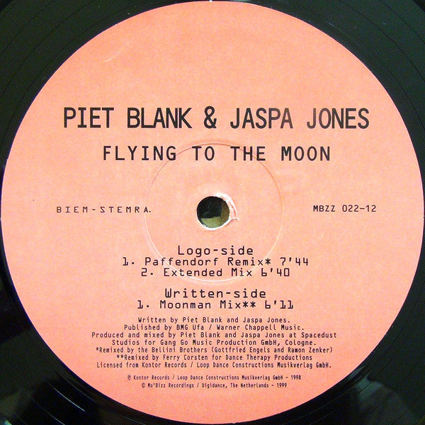 Piet Blank & Jaspa Jones* : Flying To The Moon (12")