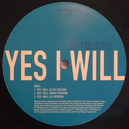 Nu Colours : Yes I Will (12", Promo)