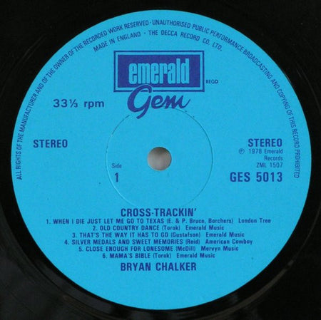 Bryan Chalker : Cross Trackin' (LP, Album)