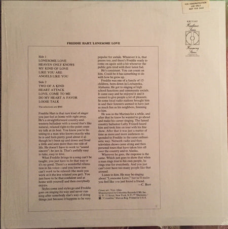 Freddie Hart : Lonesome Love (LP)
