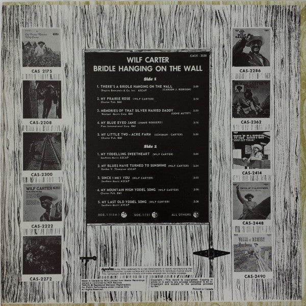 Wilf Carter : Bridle Hanging On The Wall (LP, Album)