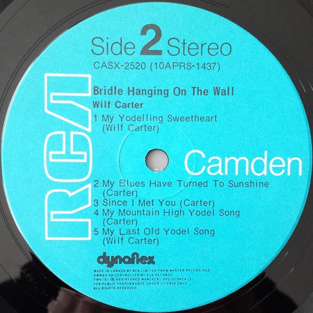Wilf Carter : Bridle Hanging On The Wall (LP, Album)