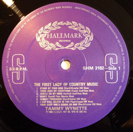 Tammy Wynette : The First Lady Of Country Music (LP, Comp)