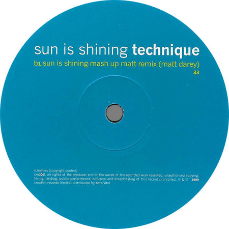 Technique : Sun Is Shining (12")