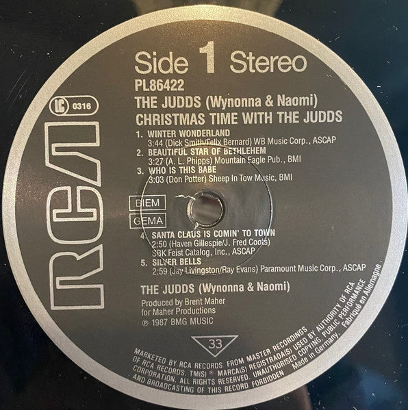The Judds : Christmas Time With The Judds (LP, Album)
