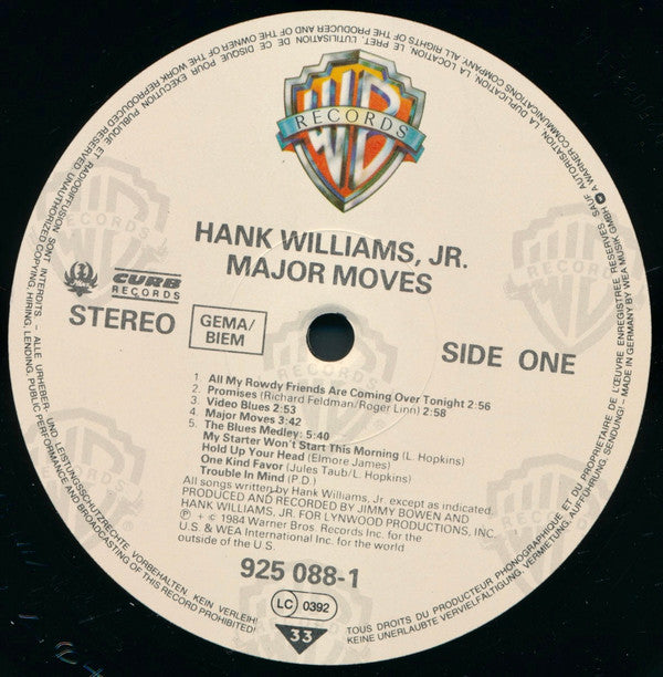 Hank Williams Jr. : Major Moves (LP, Album)