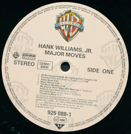Hank Williams Jr. : Major Moves (LP, Album)