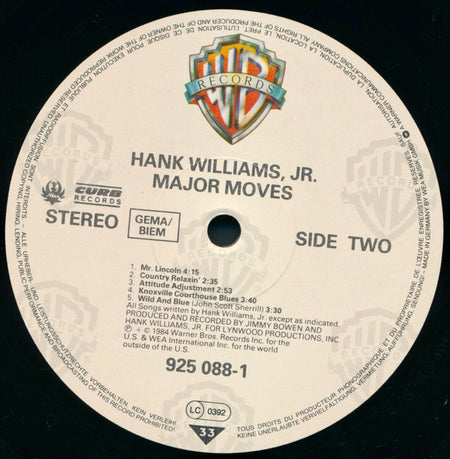 Hank Williams Jr. : Major Moves (LP, Album)