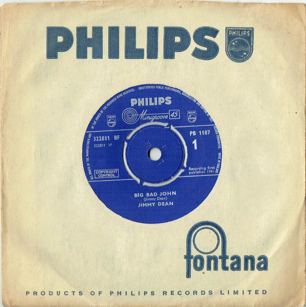 Jimmy Dean : Big Bad John (7", Single, Fou)