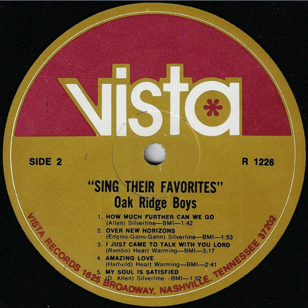 The Oak Ridge Boys : Sing Their Favorites (LP, Album)