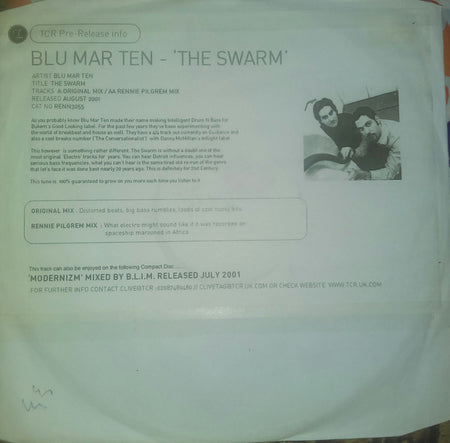 Blu Mar Ten : The Swarm (12", Promo, W/Lbl, Sti)