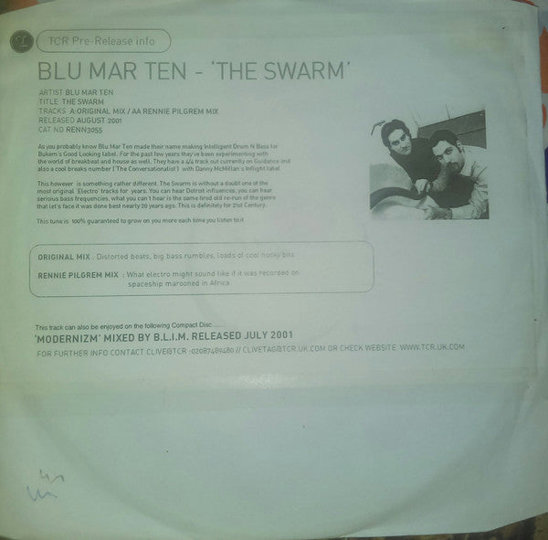 Blu Mar Ten : The Swarm (12", Promo, W/Lbl, Sti)