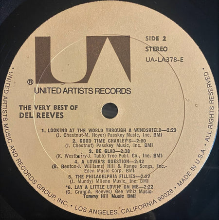 Del Reeves : The Very Best Of Del Reeves (LP, Comp, RE)