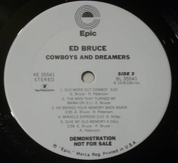 Ed Bruce : Cowboys & Dreamers (LP, Album, Promo)