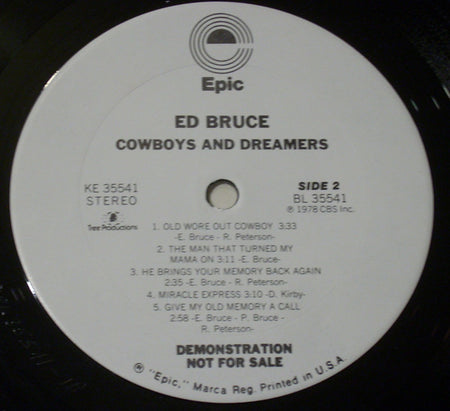 Ed Bruce : Cowboys & Dreamers (LP, Album, Promo)