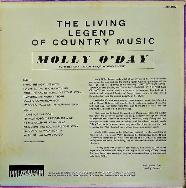 Molly O'Day : The Living Legend Of Country Music (LP, Comp)