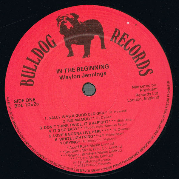 Waylon Jennings : In The Beginning (LP, Album, Comp, RE)