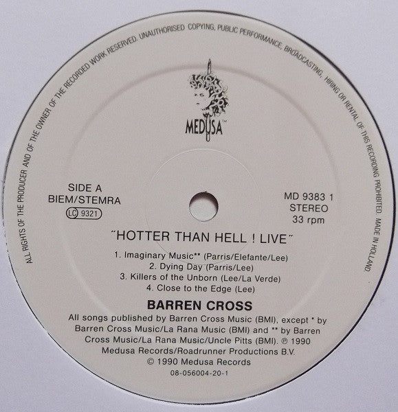 Barren Cross : Hotter Than Hell! Live (2xLP, Album)
