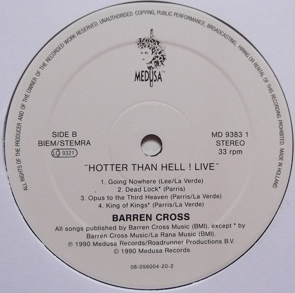 Barren Cross : Hotter Than Hell! Live (2xLP, Album)