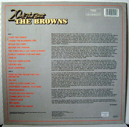The Browns (3) : 20 Of The Best (LP, Comp)