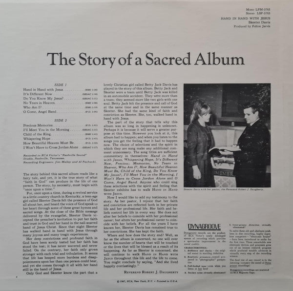 Skeeter Davis : Hand In Hand With Jesus (LP, Album, Roc)
