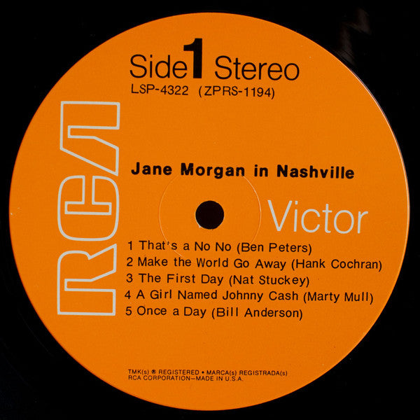 Jane Morgan : Jane Morgan In Nashville (LP, Album, Ind)