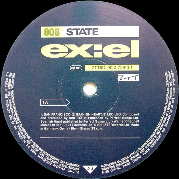 808 State : ex:el (2xLP, Album, Ltd)