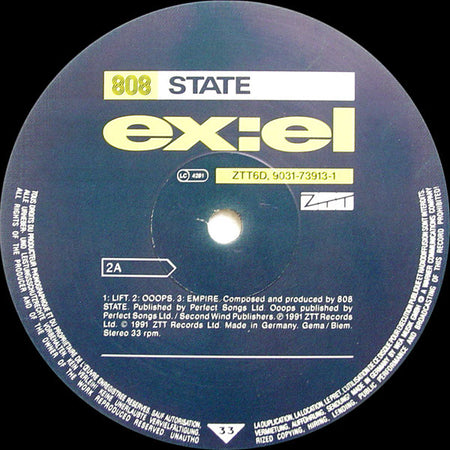 808 State : ex:el (2xLP, Album, Ltd)