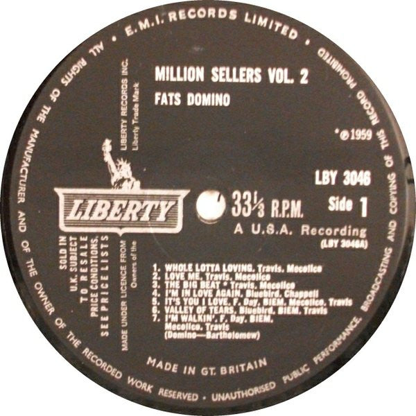 Fats Domino : Million Sellers Vol. 2 (LP, Comp, Mono)