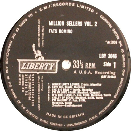 Fats Domino : Million Sellers Vol. 2 (LP, Comp, Mono)