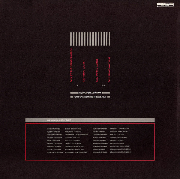 Gary Numan : Cars (E-Reg Model) (12", Single)