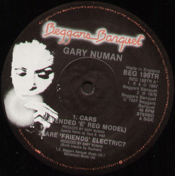 Gary Numan : Cars (E-Reg Model) (12", Single)