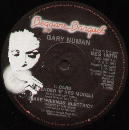 Gary Numan : Cars (E-Reg Model) (12", Single)