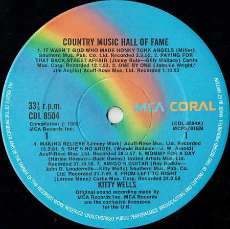 Kitty Wells : The Country Hall Of Fame (LP, Comp)