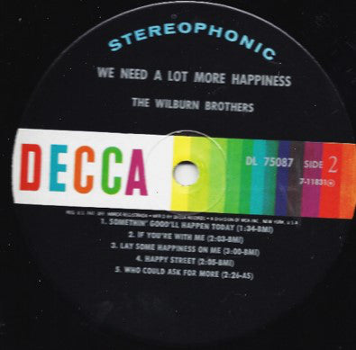 The Wilburn Brothers : We Need A Lot More Happiness (LP, Album, Glo)