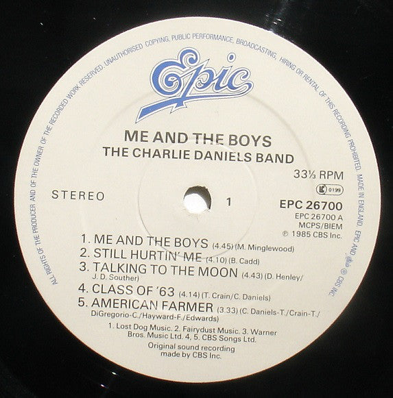 The Charlie Daniels Band : Me And The Boys (LP, Album)