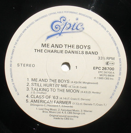 The Charlie Daniels Band : Me And The Boys (LP, Album)