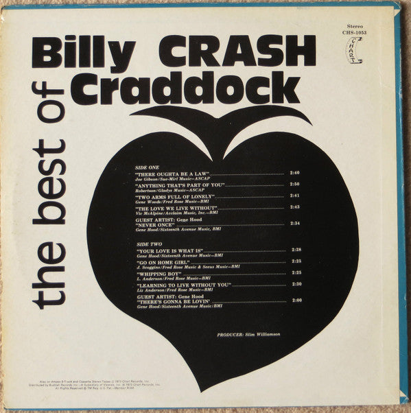 Billy 'Crash' Craddock : The Best Of Billy Crash Craddock (LP, Comp)