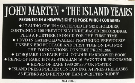 John Martyn : The Island Years (17xCD, Comp + DVD, Comp + Box, Ltd)