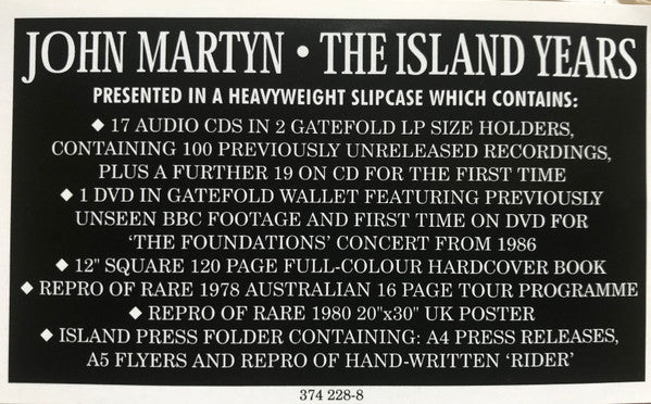 John Martyn : The Island Years (17xCD, Comp + DVD, Comp + Box, Ltd)
