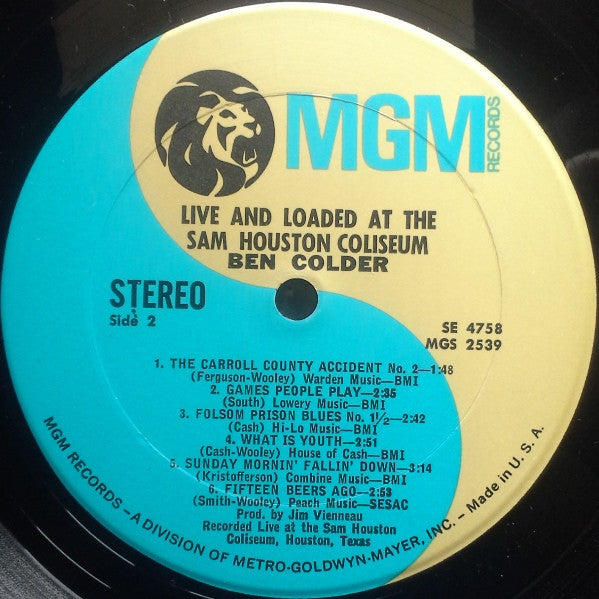 Ben Colder : Live And Loaded At The Sam Houston Coliseum (LP)