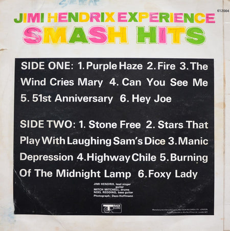 Jimi Hendrix Experience* : Smash Hits (LP, Comp, Mono)